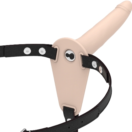 FETISH SUBMISSIVE HARNESS - FLESH SILICONE VIBRATOR 15 CM D-221275