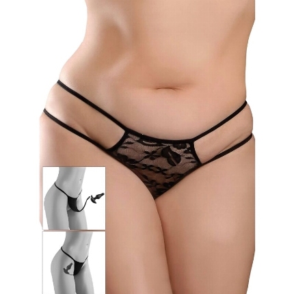 HOOK UP PANTIES - CROTCHLESS PLEASURE PEARLS SIZE XL/XXL D-230565