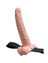 FETISH FANTASY SERIES - ADJUSTABLE HARNESS REALISTIC PENIS WITH BALLS RECHARGEABLE AND VIBRATOR 23 CM D-236545