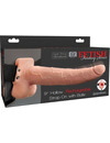 FETISH FANTASY SERIES - ADJUSTABLE HARNESS REALISTIC PENIS WITH BALLS RECHARGEABLE AND VIBRATOR 23 CM D-236545