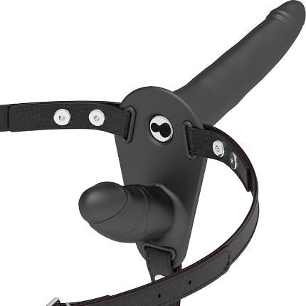 FETISH SUBMISSIVE HARNESS - DOUBLE PENETRATION BLACK VIBRATOR D-221278