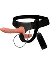 Strap On Harness Attraction Dupla Penetração com Vibração Bege 18 cm,D-224929