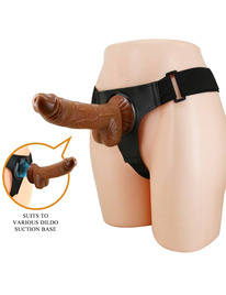 PRETTY LOVE - HARNESS BRIEFS ARNÉS UNIVERSAL CON DILDO MICHEAL 20 CM NEGRO