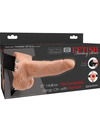 FETISH FANTASY SERIES - ADJUSTABLE HARNESS REMOTE CONTROL REALISTIC PENIS WITH RECHARGEABLE TESTICLES AND VIBRATOR 15 CM D-23...