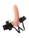 FETISH FANTASY SERIES - 19 CM VIBRATING HOLLOW STRAP-ON BROWN PD3361-21