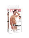 FETISH FANTASY SERIES - 19 CM VIBRATING HOLLOW STRAP-ON BLACK PD3361-23