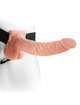FETISH FANTASY SERIES - 9 HOLLOW STRAP-ON WITH BALLS 22.9CM NATURAL
