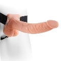 FETISH FANTASY SERIES - 9 HOLLOW STRAP-ON WITH BALLS 22.9CM NATURAL