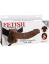 FETISH FANTASY SERIES - SERIES 9 HOLLOW STRAP-ON WITH BALLS 22.9CM BROWN PD3374-29