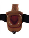 FETISH FANTASY SERIES - SERIES 9 HOLLOW STRAP-ON WITH BALLS 22.9CM BROWN PD3374-29