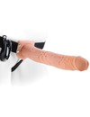 FETISH FANTASY SERIES - SERIES 11 HOLLOW STRAP-ON VIBRATING WITH BALLS 27.9CM FLESH PD3378-21