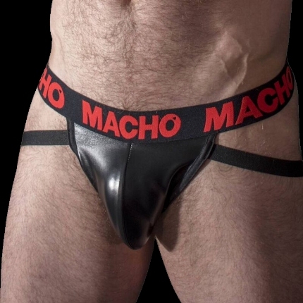 Jockstrap Macho Couro Vermelho,D-233422