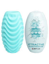 PRETTY LOVE - TURQUOISE DOUBLE SIDED MASTURBATOR EGG