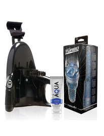 FLESHLIGHT - TURBO THRUST BLUE ICE + UNIVERSAL LAUNCH + LUBRICANTE AQUA QUALITY 50 ML