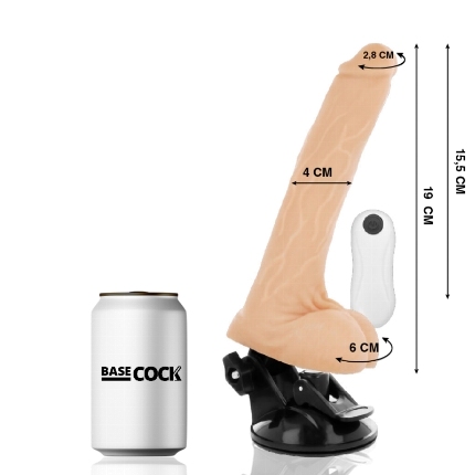 BASECOCK - REALISTIC VIBRATOR REMOTE CONTROL FLESH 19 CM D-223002