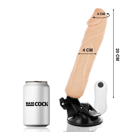 BASECOCK - REALISTIC VIBRATOR REMOTE CONTROL FLESH 20 CM D-223004