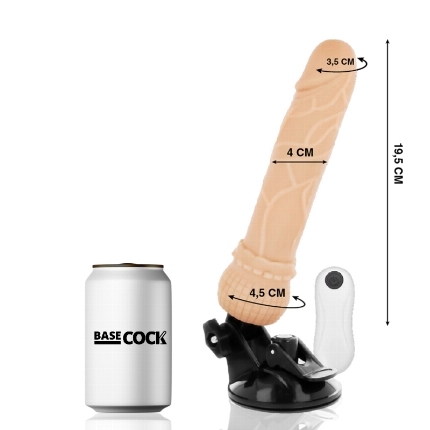 BASECOCK - REALISTIC VIBRATOR REMOTE CONTROL FLESH 19.5 CM D-223006