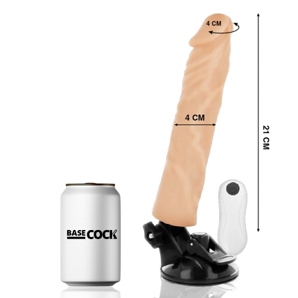 BASECOCK - REALISTIC VIBRATOR REMOTE CONTROL FLESH 21 CM D-223008