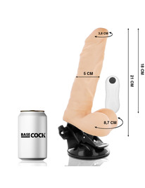 BASECOCK - VIBRADOR ARTICULABLE CONTROL REMOTO NATURAL 21 CM