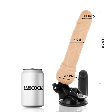 BASECOCK - REALISTIC VIBRATOR REMOTE CONTROL FLESH 19.5 CM D-223017