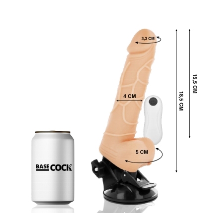 BASECOCK - REALISTIC VIBRATOR REMOTE CONTROL FLESH 18.5CM D-223019