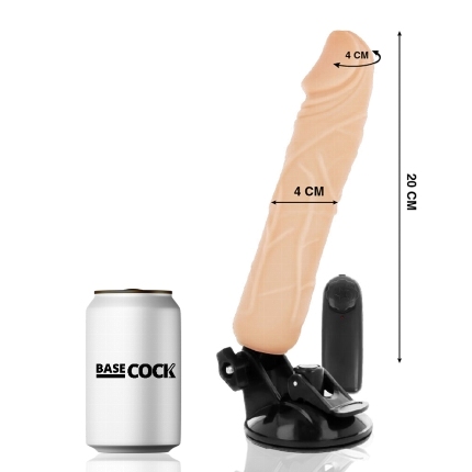 BASECOCK - REALISTIC VIBRATOR REMOTE CONTROL FLESH 20 CM D-223021