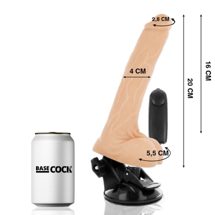 BASECOCK - REALISTIC NATURAL REMOTE CONTROL VIBRATOR WITH TESTICLES 20 CM D-223023