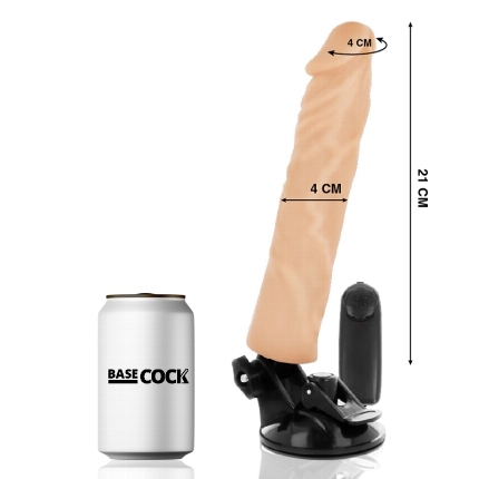 BASECOCK - REALISTIC VIBRATOR REMOTE CONTROL FLESH 21 CM D-223025