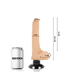 BASECOCK - VIBRADOR REALISTICO 2-1 NATURAL 18.5 CM