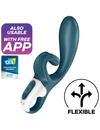 SATISFYER HUG ME RABBIT VIBRATOR APP - BLUE D-232043