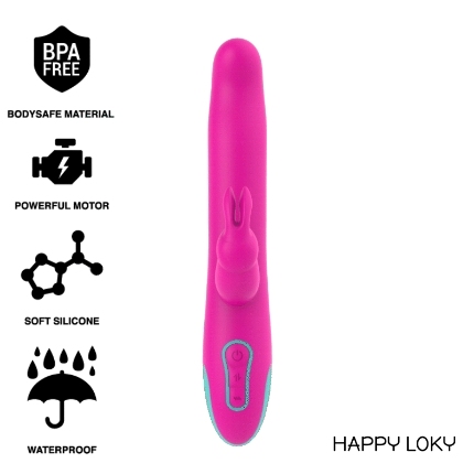 HAPPY LOKY - PLUTO RABBIT VIBRATOR ROTATOR COMPATIBLE CON WATCHME WIRELESS TECHNOLOGY