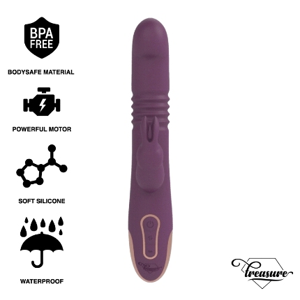 TREASURE - BASTIAN RABBIT UP DOWN, ROTATOR VIBRATOR COMPATIBLE WITH WATCHME WIRELESS TECHNOLOGY D-232459