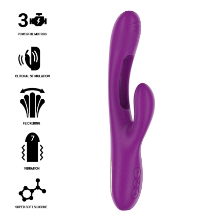 INTENSE - APOLO RECHARGEABLE MULTIFUNCTION VIBRATOR 7 VIBRATIONS WITH SWINGING MOTION PURPLE D-236481