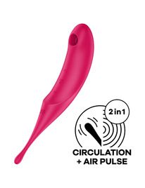 satisfyer - twirling pro air pulse stimulator vibrator red D-232745
