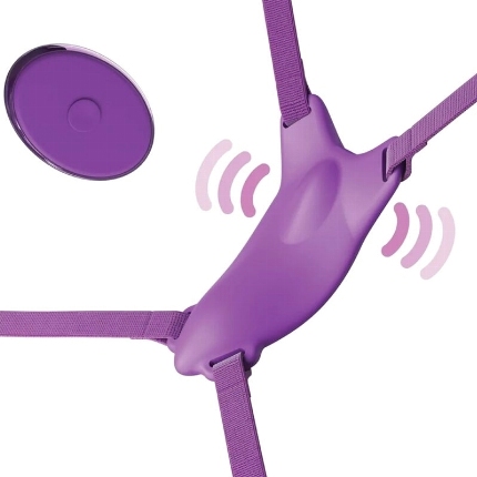 fantasy for her - butterfly harness, vibrating rechargeable remote control purple D-236649
