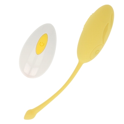 ohmama - huevo vibrador texturado 10 modos amarillo
