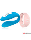 Vibrador para Casais Wearwatch Dual Azul&Rosa,D-227565