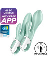satisfyer - air pump bunny 5+ inflatable rabbit vibrator app green D-232168