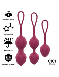 cici beauty - premium silicone 3 vibrating kegel beads remote control