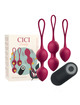 cici beauty - premium silicone 3 vibrating kegel beads remote control