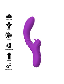 intense - harry vibrador flexible con lengua morado