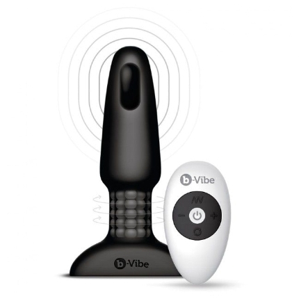 b-vibe - rimming remote control anal plug 2 black D-217118