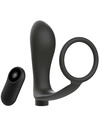 addicted toys - penis ring with remote control anal plug black rechargeable D-227639