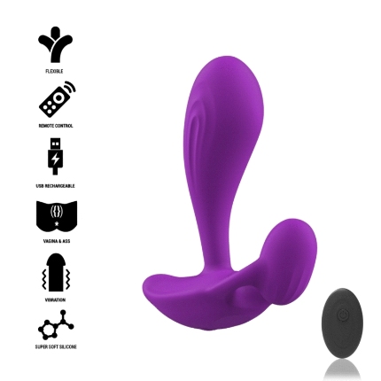 Plug Anal com Vibração Intense Shelly com Comando Roxo,D-234763