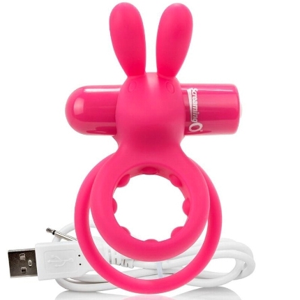 screaming o - rechargeable double ring with rabbit hare pink D-212512