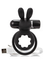 screaming o - ring rechargeable double with rabbit hare black D-212513
