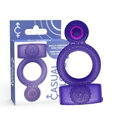 Cockring com Vibração Casual Love Double Pleasure Roxo