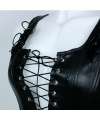 Bodice in Leather with zip Closure and Ties Front 161001