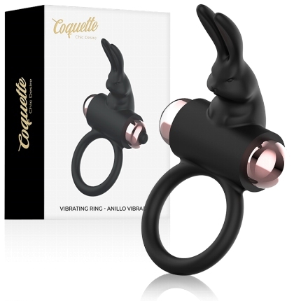 coquette toys - cock ring anillo vibrador negro / gold