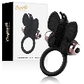 coquette toys - cock ring butterfly with vibrator black/ gold